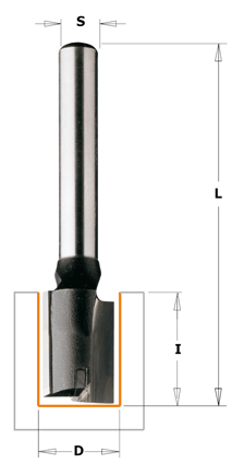 CMT Frez prosty z ostrzem wiercącym D14 I40 L90 S8 (174.141.11) 