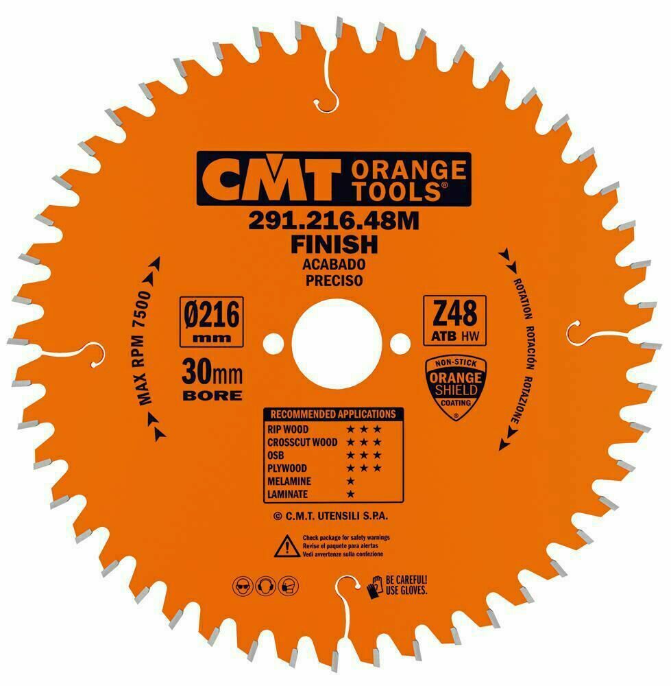 CMT Piła uniwersalna do elektronarzędzi 216x30x2,8/1,8 Z48 -5 Neg. (291.216.48M)