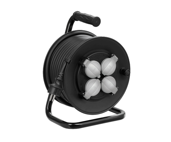 Przedłużacz bębnowy IP44 25m Lena Lighting Cable Reel - 4 gniazda - 3x2.5mm² (PL-FR Standard)