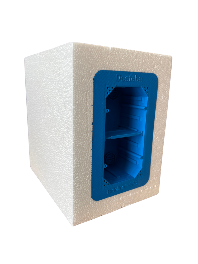 Podwójne gniazdko elektryczne zewnętrzne do elewacji Eldoline-EPS - 200mm 210x150mm Dosteba 6014520