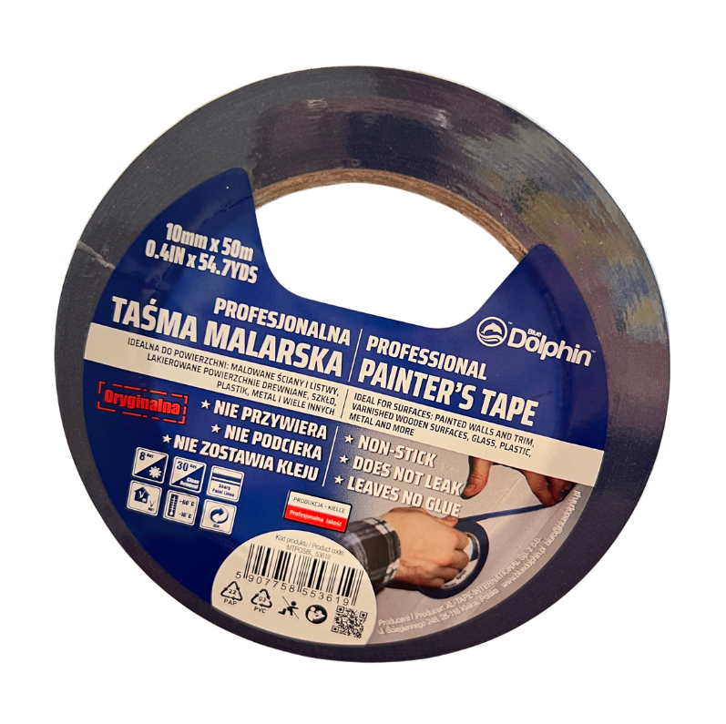 Profesjonalna Taśma Malarska 10mm x 50m Blue Dolphin