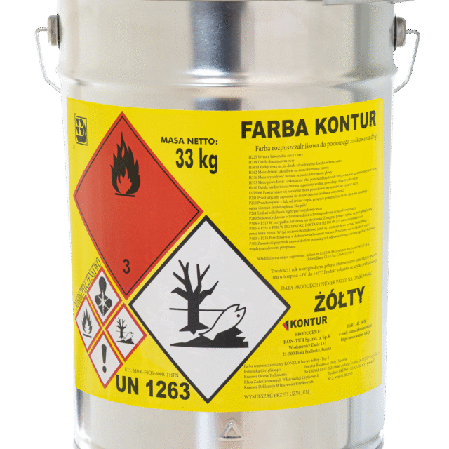Farba drogowa żółta 33kg - KONTUR