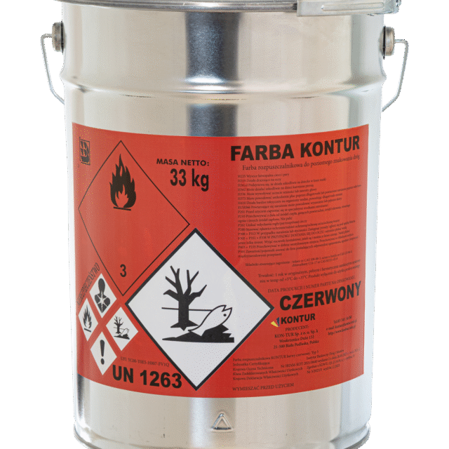 Farba drogowa czerwona 33kg - KONTUR