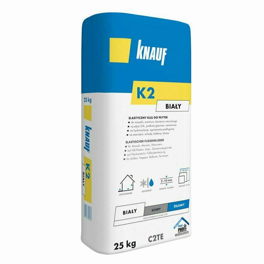 Knauf K2 Biały Elastyczny klej do płytek 25kg