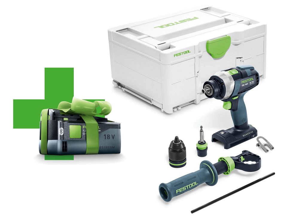 Festool Akumulatorowa wiertarko-wkrętarka TDC 18/4 I-Basic-5,0 QUADRIVE - 577052 + Akumulator BP 18 Li 5,0 ASI