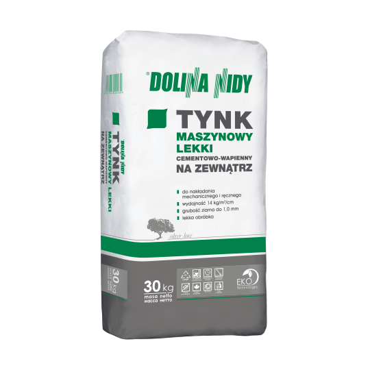 Tynk cementowo-wapienny maszynowy lekki zewnętrzny Dolina Nidy 30kg