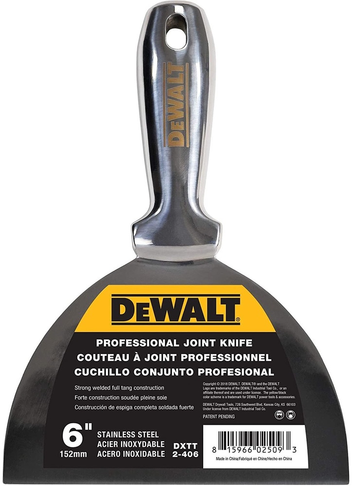 Szpachelka jednoczęściowa ze stali nierdzewnej DEWALT 6"  2-406