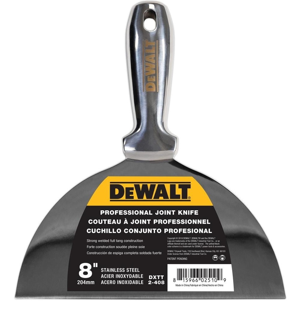 Szpachelka jednoczęściowa ze stali nierdzewnej DEWALT 8"  2-408