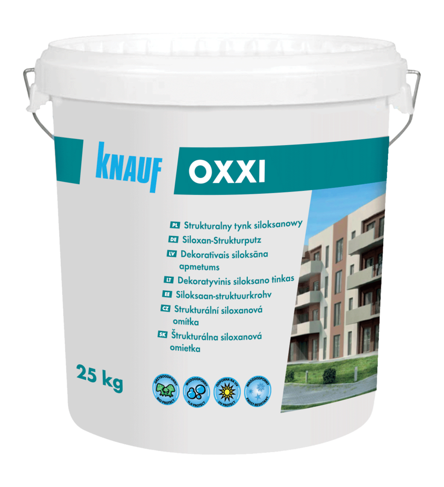 Knauf Tynk siloksanowy Oxxi S 25 kg biały i do barwienia / Baza A, 2 mm