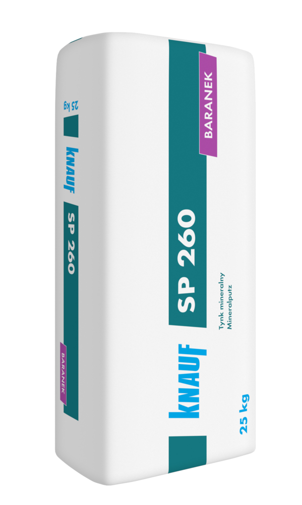 Knauf Tynk mineralny SP 260 25 kg biały 3 mm