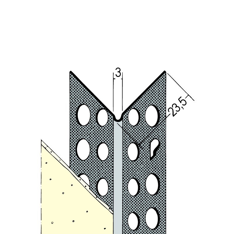 Narożnik do suchej zabudowy aluminiowy 1mm Protektor 2,50m - Sztuka