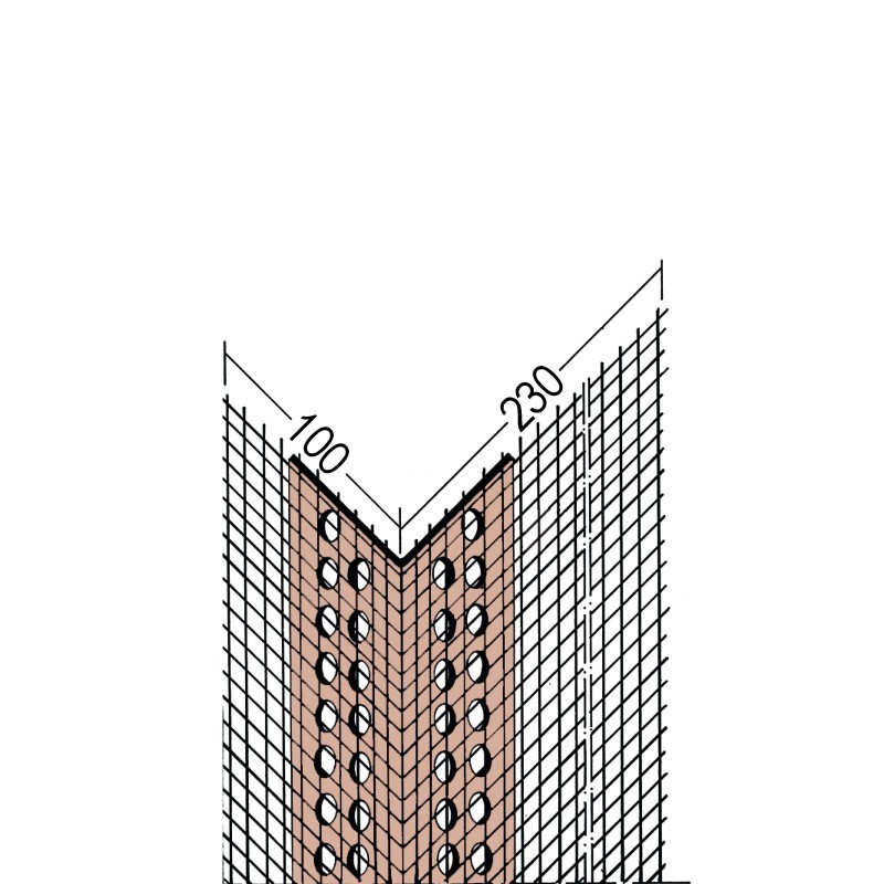 Narożnik z siatką do dociepleń 100 x 230 mm Protektor 2,50m - Karton