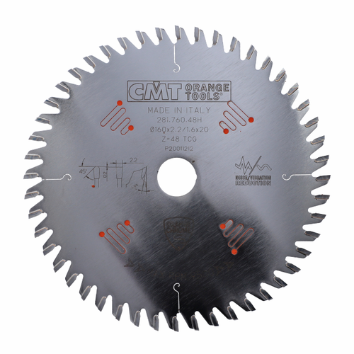  CMT Piła chromowana wyciszona D160 F20 Z48 2,2/1,6 TCG (281.760.48H)