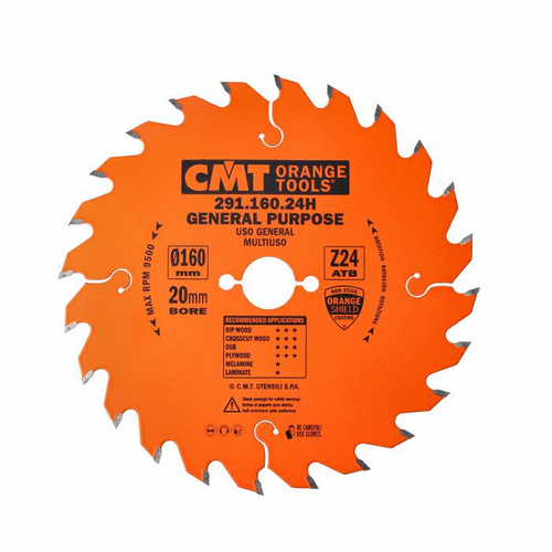 CMT Piła uniwersalna do elektronarzędzi D160 F20 Z24 K2,2/1,6 (291.160.24H)