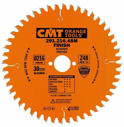 CMT Piła uniwersalna do elektronarzędzi 216x30x2,8/1,8 Z48 -5 Neg. (291.216.48M)