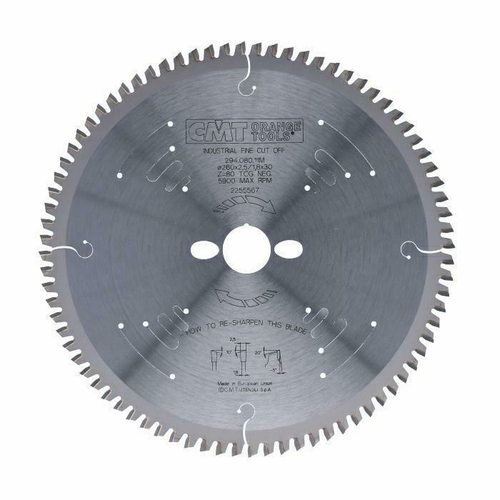 CMT Piła do cięcia poprzecznego D260 F30 Z80N K2,5/1,8 -5° neg. (294.080.11M)