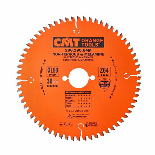 CMT Piła do materiałów nieżelaznych oraz płyt laminowanych D190 F20 Z64 K2,8/2,2 (296.190.64FF)