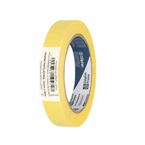 Taśma malarska papierowa 19mm x 32m ŻÓŁTA Blue Dolphin 545