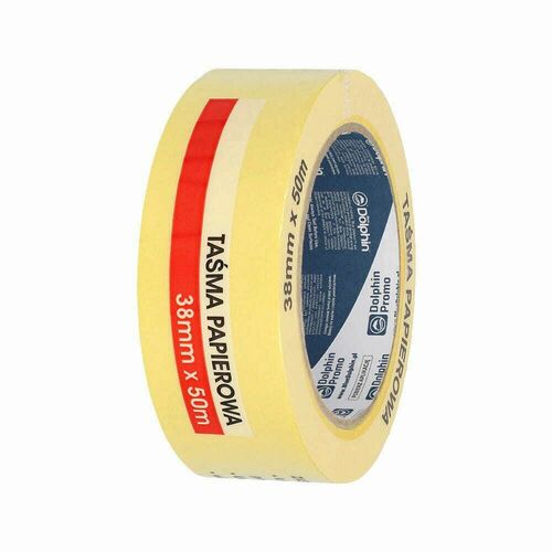 Taśma malarska papierowa 38mm x 32m ŻÓŁTA Blue Dolphin 545