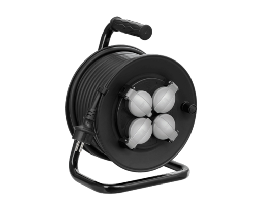 Przedłużacz bębnowy IP44 40m Lena Lighting Cable Reel - 4 gniazda - 3x1.5mm² (PL-FR Standard)