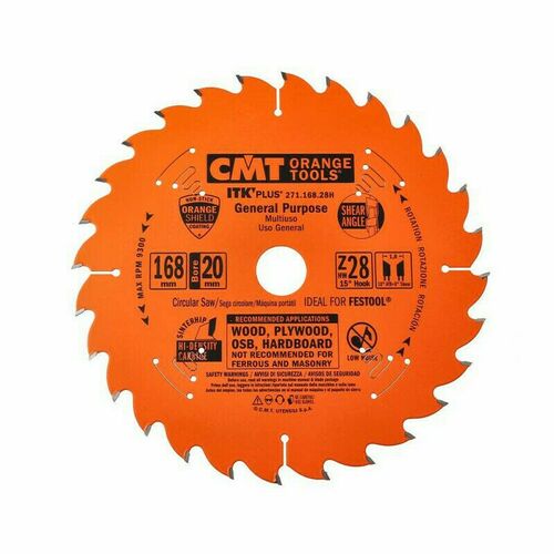 CMT Piła tarcza do drewna ultracienka 168x20 mm 28Z 271.168.28H
