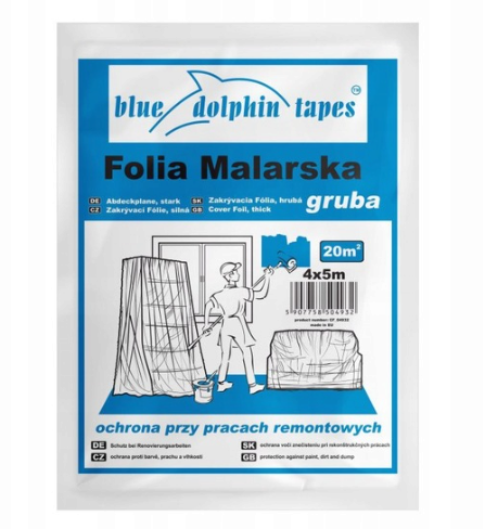 Folia Malarska BDT GRUBA CF-380 4 m x 5 m Blue Dolphin