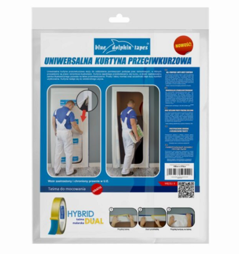 Kurtyna przeciwkurzowa z suwakiem 100x215cm Blue Dolphin