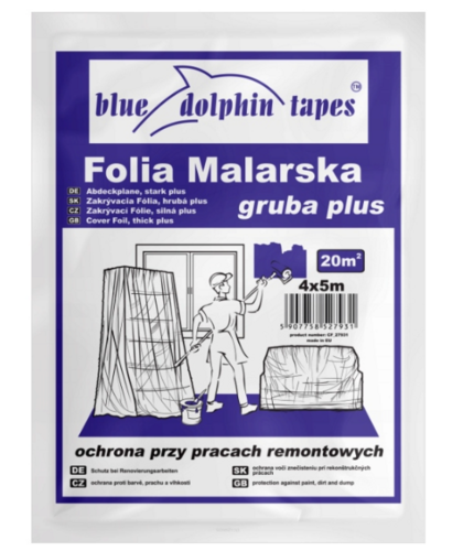 Folia Malarska BDT GRUBA PLUS CF-640 4 m x 5 m Blue Dolphin
