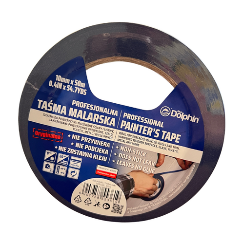 Profesjonalna Taśma Malarska 10mm x 50m Blue Dolphin