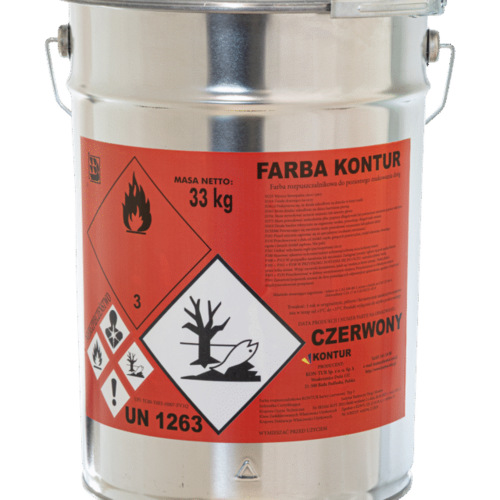 Farba drogowa czerwona 33kg - KONTUR