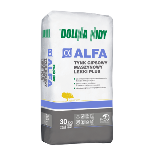 Tynk gipsowy maszynowy lekki plus ALFA 30 kg - Dolina Nidy