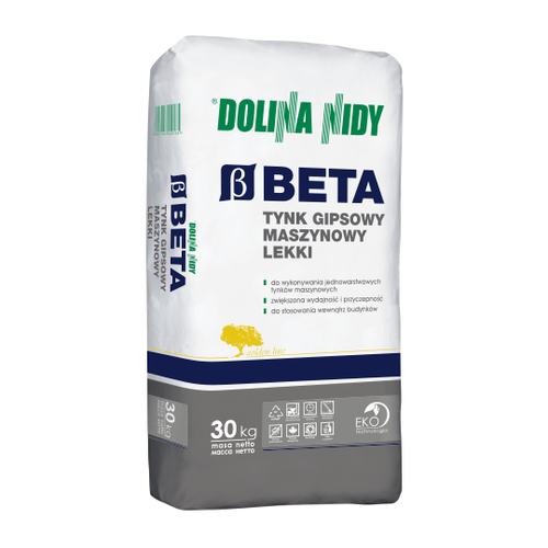 Zaprawa tynkarska BETA tynk gipsowy maszynowy lekki 30 kg - Dolina Nidy