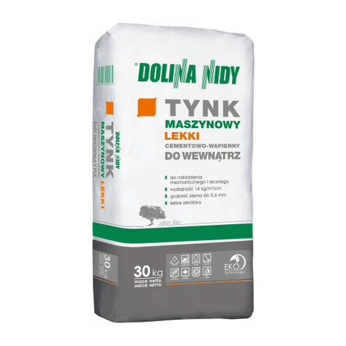 Tynk cementowo - wapienny maszynowy lekki do wewnątrz - 30 kg Dolina Nidy