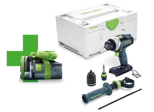 Festool Akumulatorowa wiertarko-wkrętarka TDC 18/4 I-Basic-5,0 QUADRIVE - 577052 + Akumulator BP 18 Li 5,0 ASI
