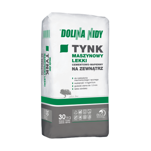 Tynk cementowo-wapienny maszynowy lekki zewnętrzny Dolina Nidy 30kg