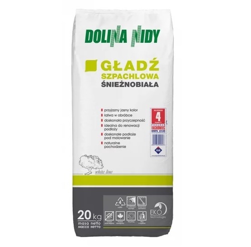Gładź szpachlowa śnieżnobiała 20 kg - Dolina Nidy