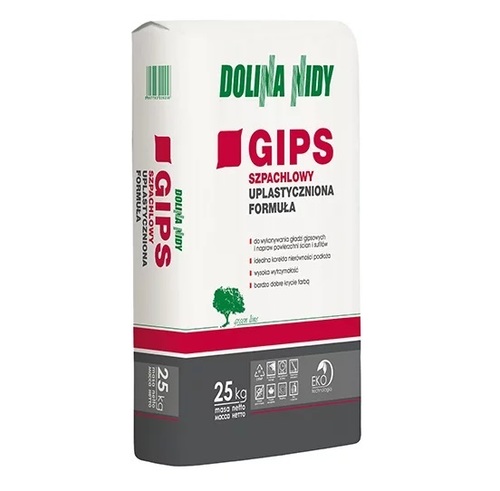 Gips szpachlowy Uplastyczniona formuła 25 kg - Dolina Nidy