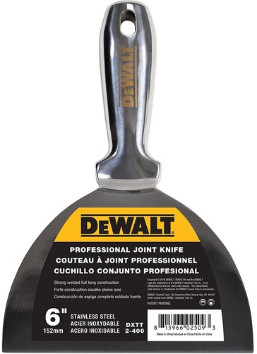 Szpachelka jednoczęściowa ze stali nierdzewnej DEWALT 6" 2-406