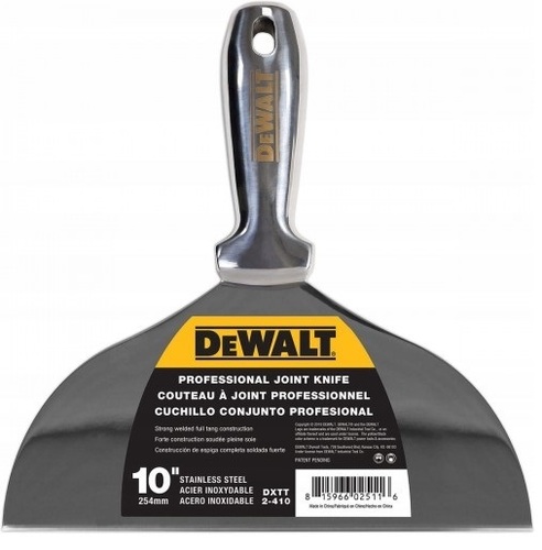 Szpachelka jednoczęściowa ze stali nierdzewnej DEWALT 10" 2-410
