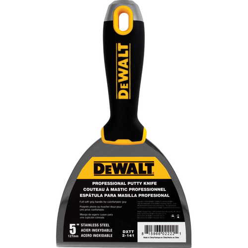 Szpachelka ze stali nierdzewnej uchwyt Soft Grip DEWALT 5" 2-141