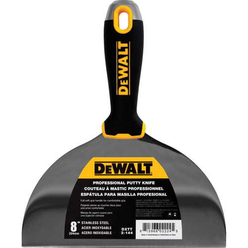 Szpachelka ze stali nierdzewnej uchwyt Soft Grip DEWALT 8" 2-144