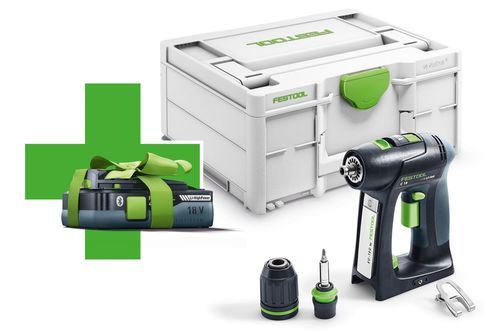 Festool Akumulatorowa wiertarko-wkrętarka C 18-Basic-4,0 - 577050 + Akumulator HighPower BP 18 Li 4,0 HPC-ASI