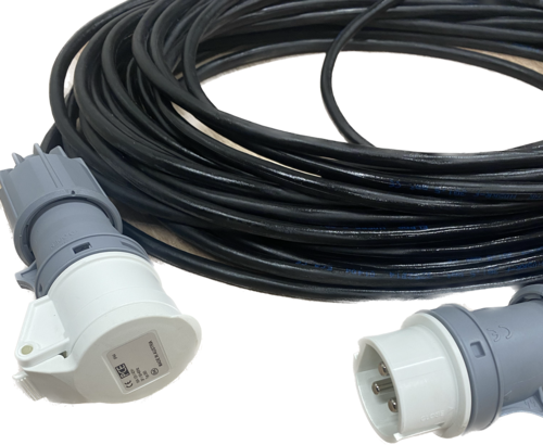 Kabel / przewód elektryczny + wtyka + gniazdo ELPAR H05RR-F 3x1,5mm - do sondy w agregacie tynkarskim - 25 mb