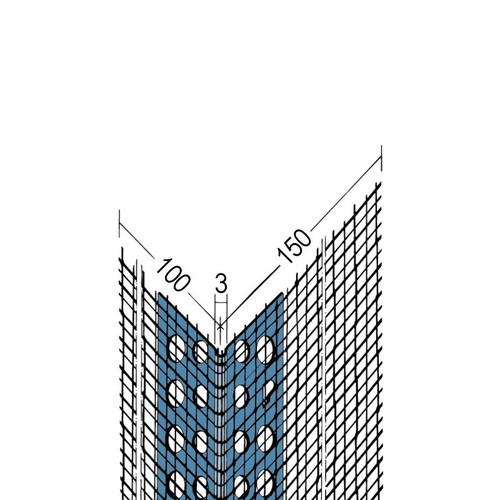 Narożnik aluminiowy z siatką do dociepleń 100 x 150 mm Protektor 2,50m - Sztuka