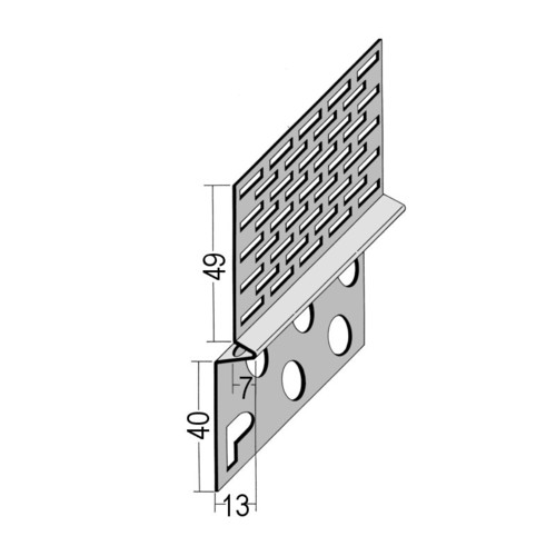 Profil wykończający aluminiowy do docepleń pod wentylację dachu do 13mm Protektor 2,50m - Paczka