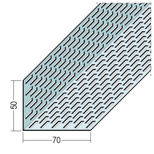 Narożnik wentylacyjny prostokątny perforacja po obu stronach Alu 50 x 70 mm Protektor 2,50m - Sztuka