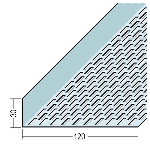 Narożnik wentylacyjny jednostronna perforacja aluminium 30 x 120 mm Protektor 2,50m - Sztuka
