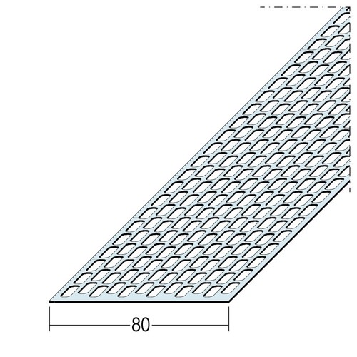 Listwa wentylacyjna z perforacją owalną aluminium 80mm Protektor 2,50m - Sztuka