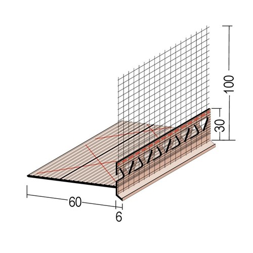 Profil nasadowy z okapnikiem do dociepleń do 60mm/6mm Protektor 2,00m - Karton