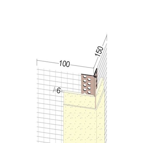 Narożnik z siatką z krawędzią traconą do dociepleń 100 x 150mm/6mm Protektor 2,5m - Karton